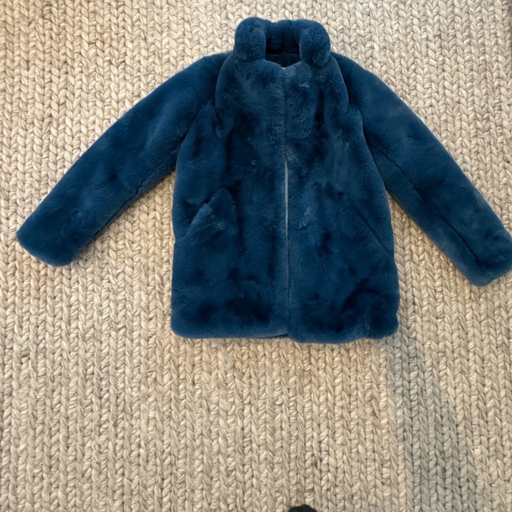 Apparis Kids Faux Fur Puffer Jacket - Deep Peacock Blue
